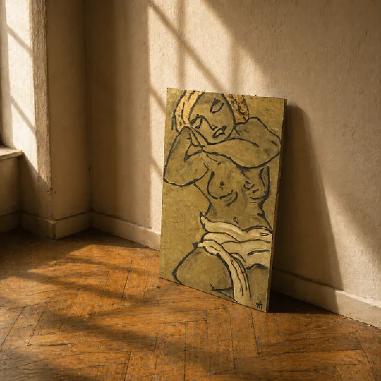 Figurative painting expressionist style canvas artwork, 20th century 5