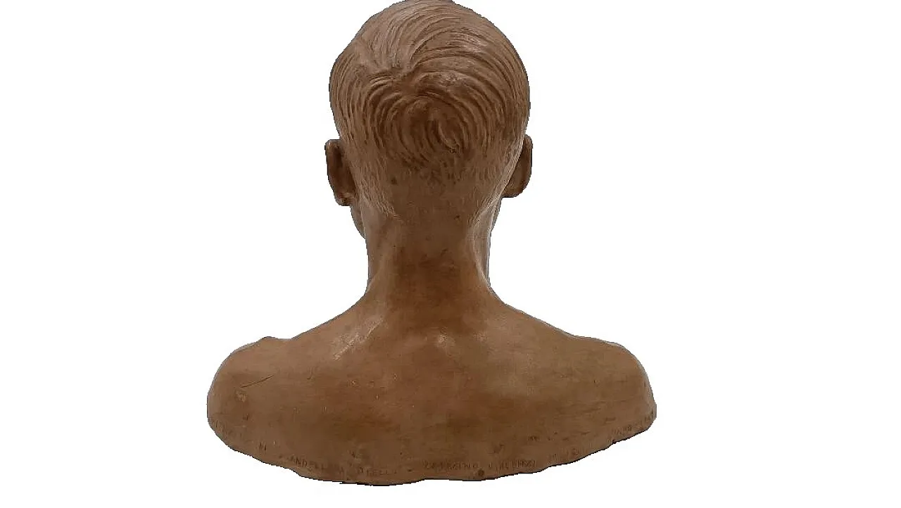 Male portrait, terracotta bust of Cesarino Vincenzi, 20th century 3