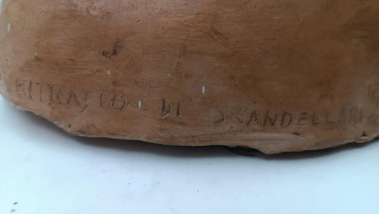 Male portrait, terracotta bust of Cesarino Vincenzi, 20th century 7