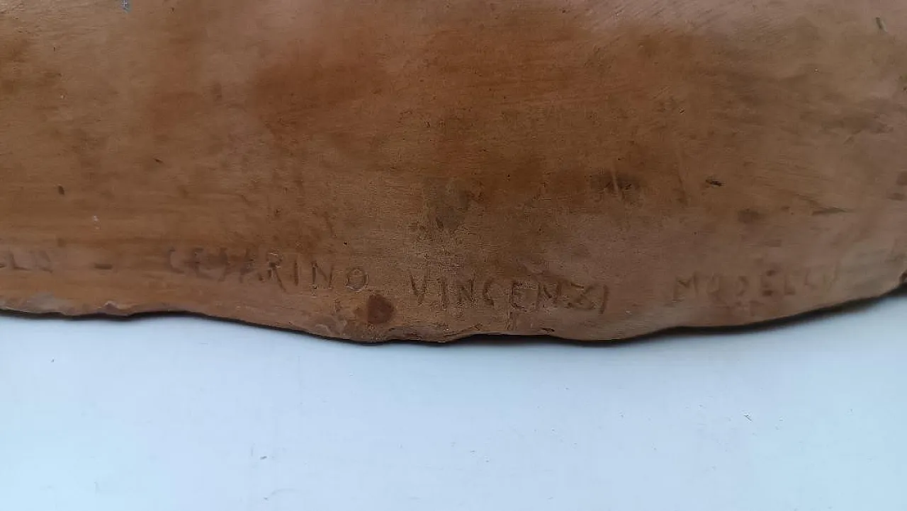 Male portrait, terracotta bust of Cesarino Vincenzi, 20th century 8