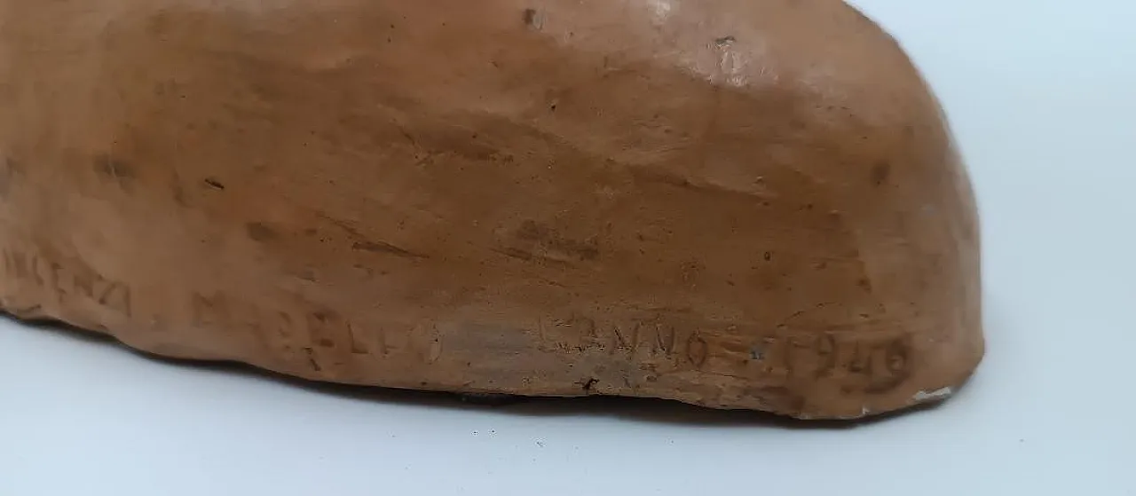 Male portrait, terracotta bust of Cesarino Vincenzi, 20th century 9