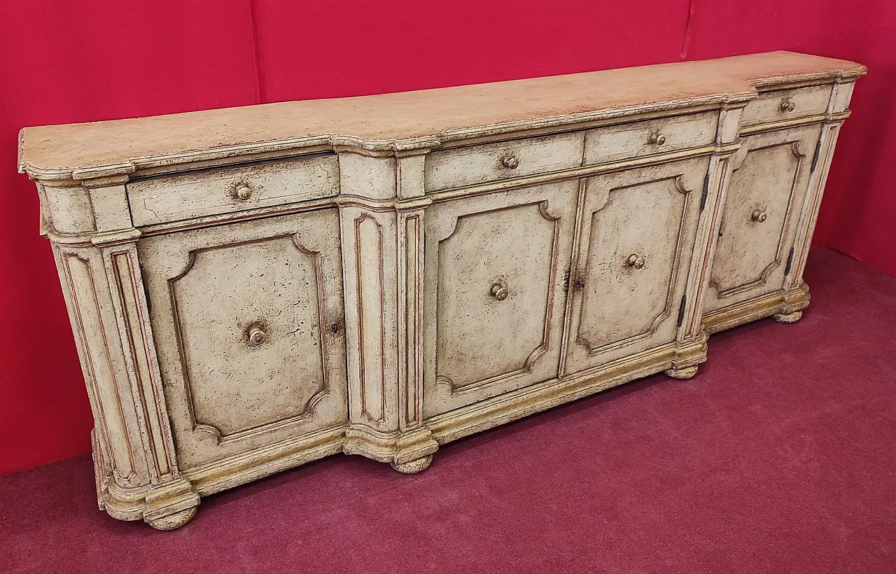 Four-door sideboard in lacquered wood, late 20th century 1