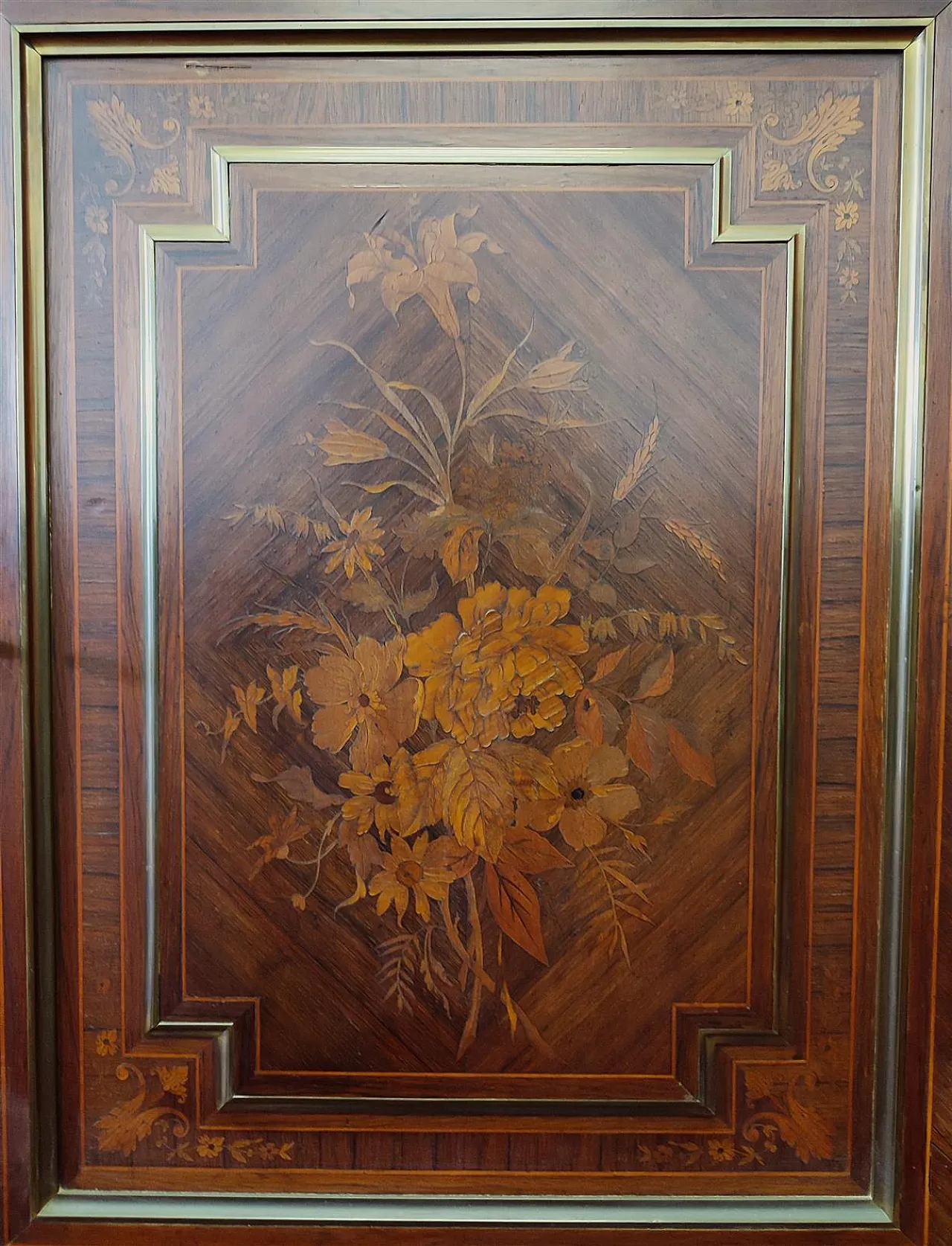 Sideboard to a rosewood door with upper marble, 19th century 4