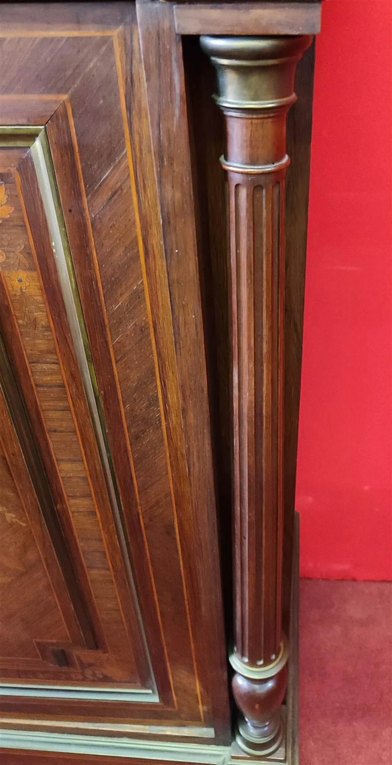 Sideboard to a rosewood door with upper marble, 19th century 6