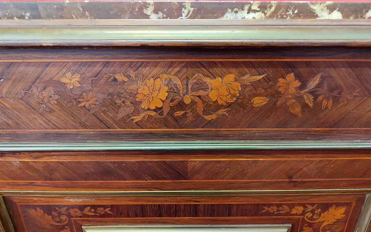 Sideboard to a rosewood door with upper marble, 19th century 7