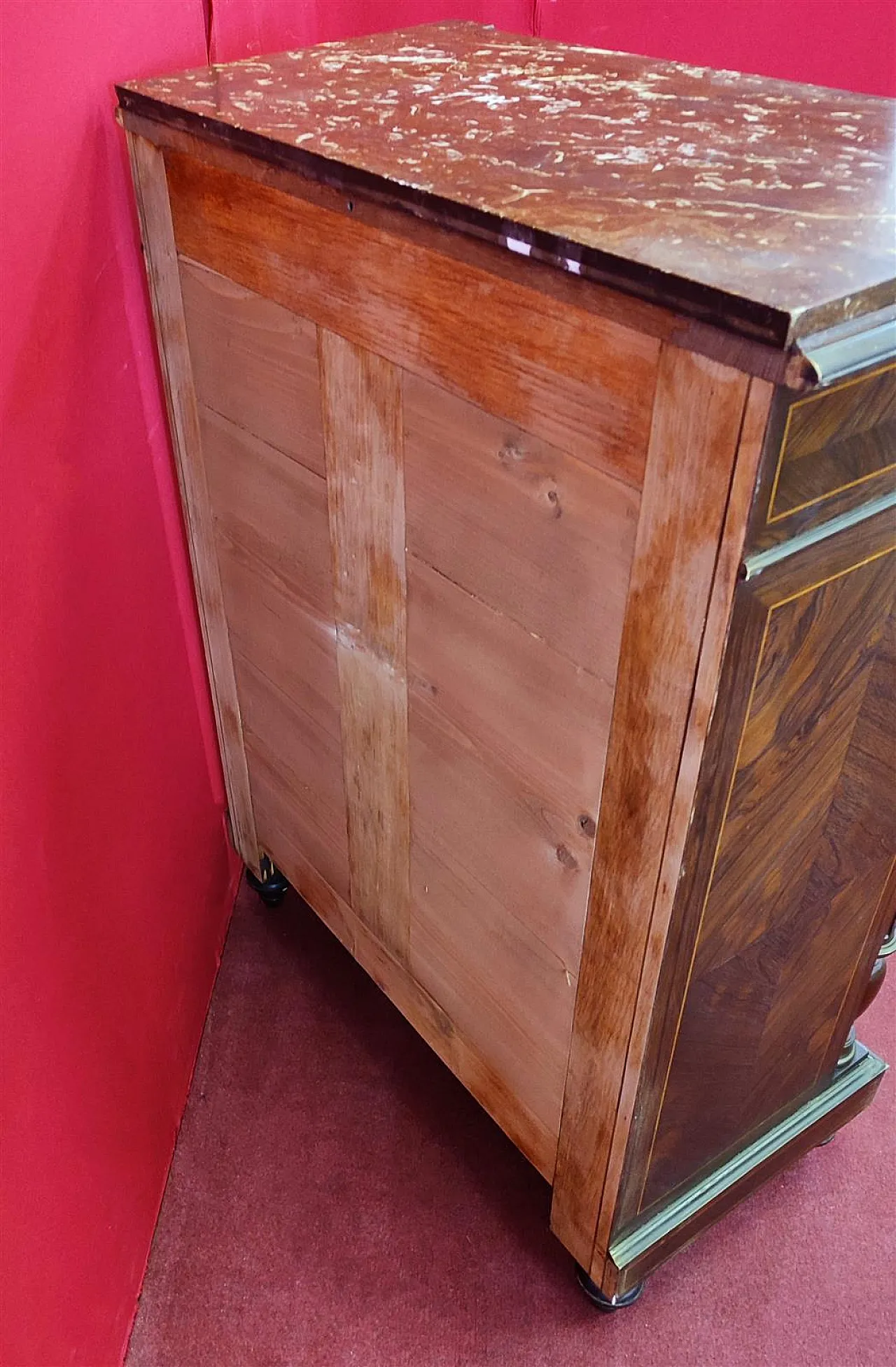 Sideboard to a rosewood door with upper marble, 19th century 9