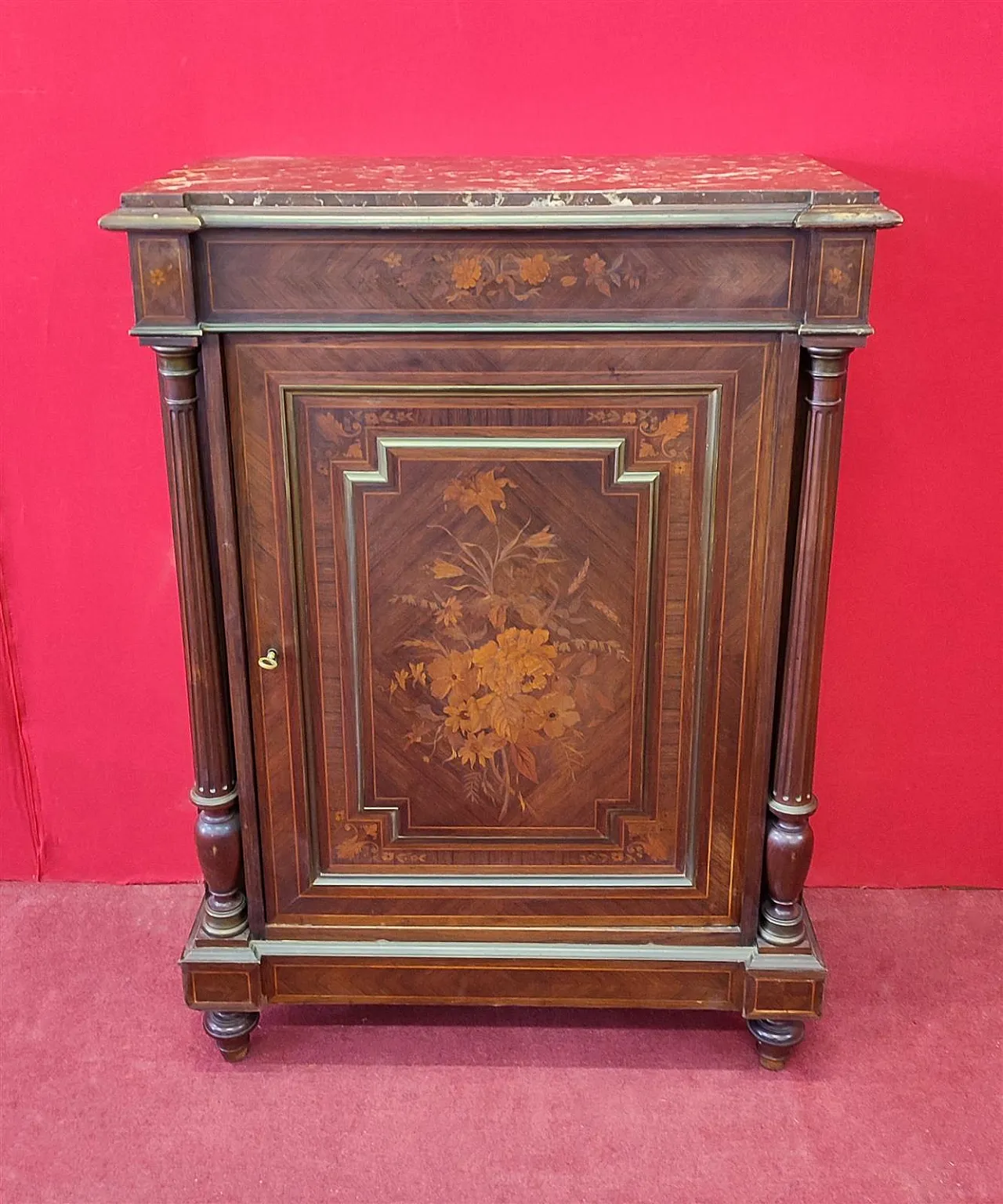 Sideboard to a rosewood door with upper marble, 19th century 10