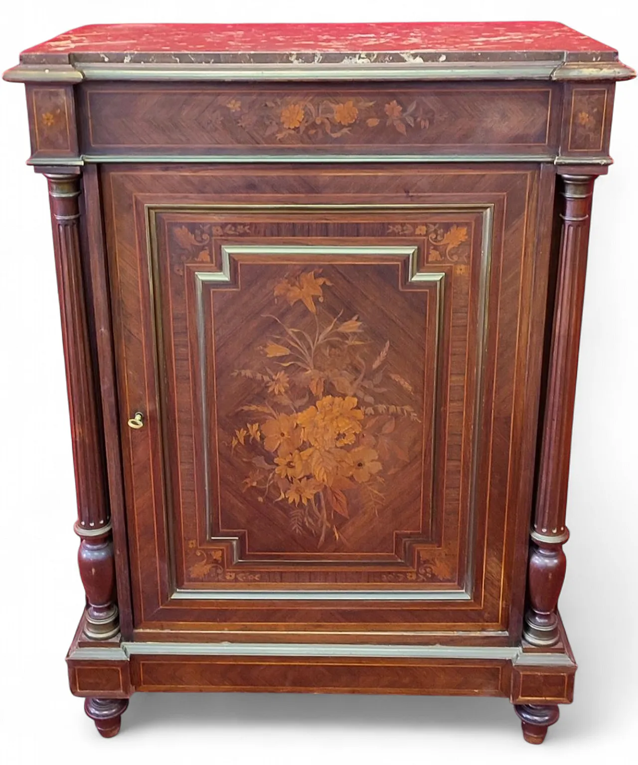 Sideboard to a rosewood door with upper marble, 19th century 11