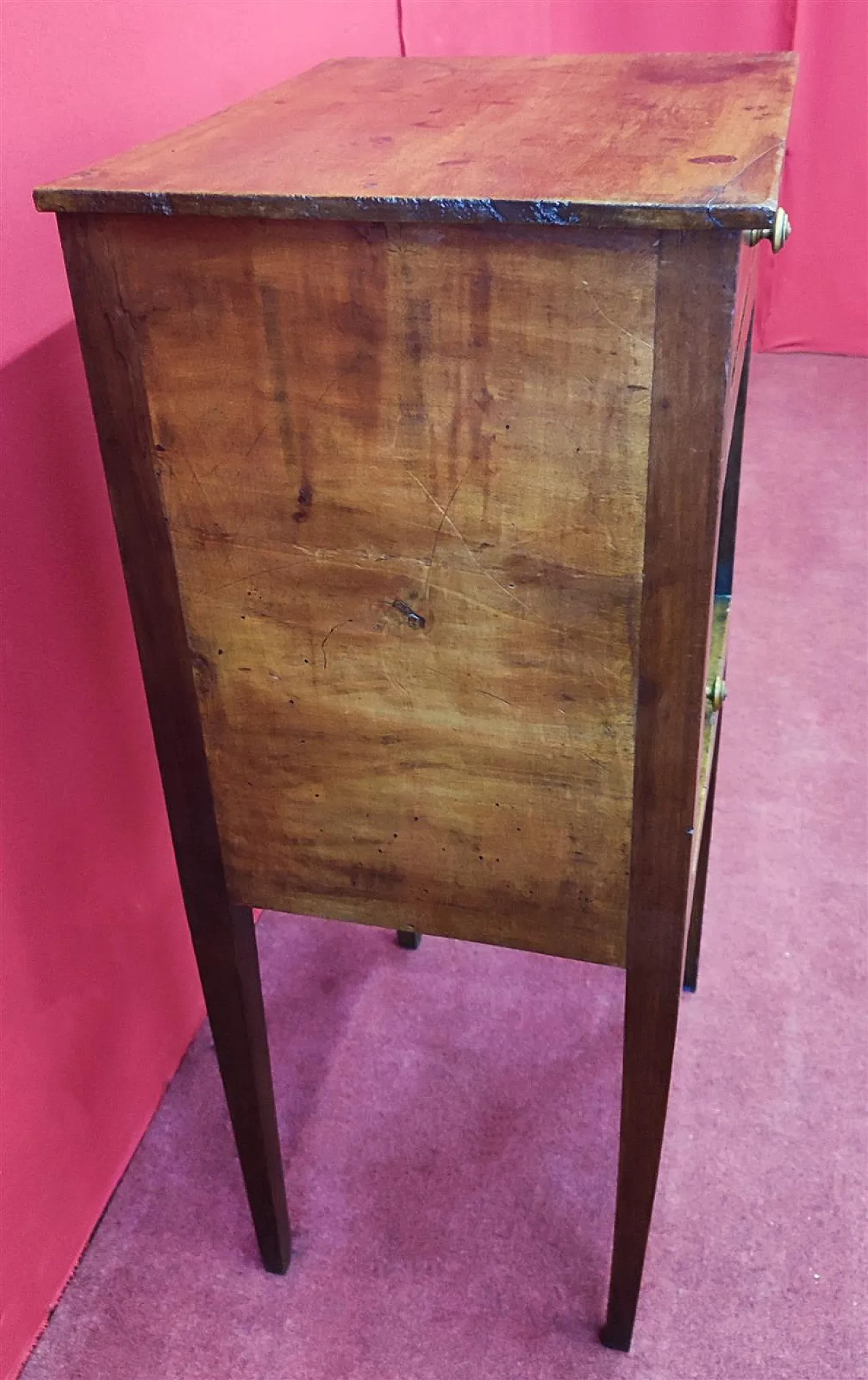 Louis XVI walnut shutter bedside table, 18th century 6