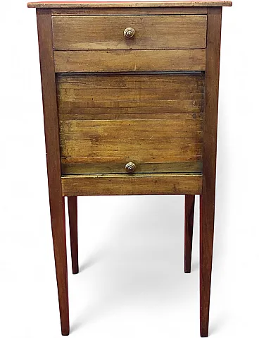 Louis XVI walnut shutter bedside table, 18th century