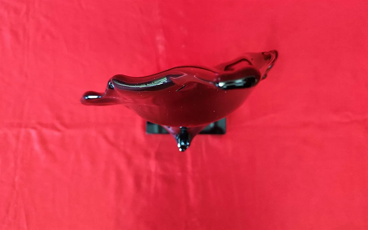Iridescent black glass sculpture by Sergio Costantini, 20th century 6