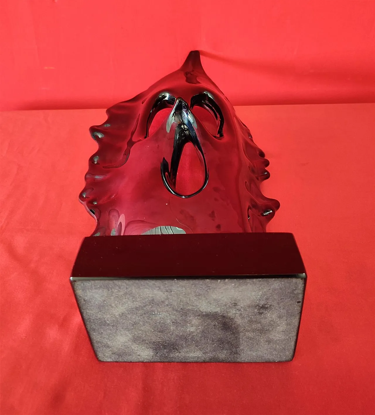 Iridescent black glass sculpture by Sergio Costantini, 20th century 9