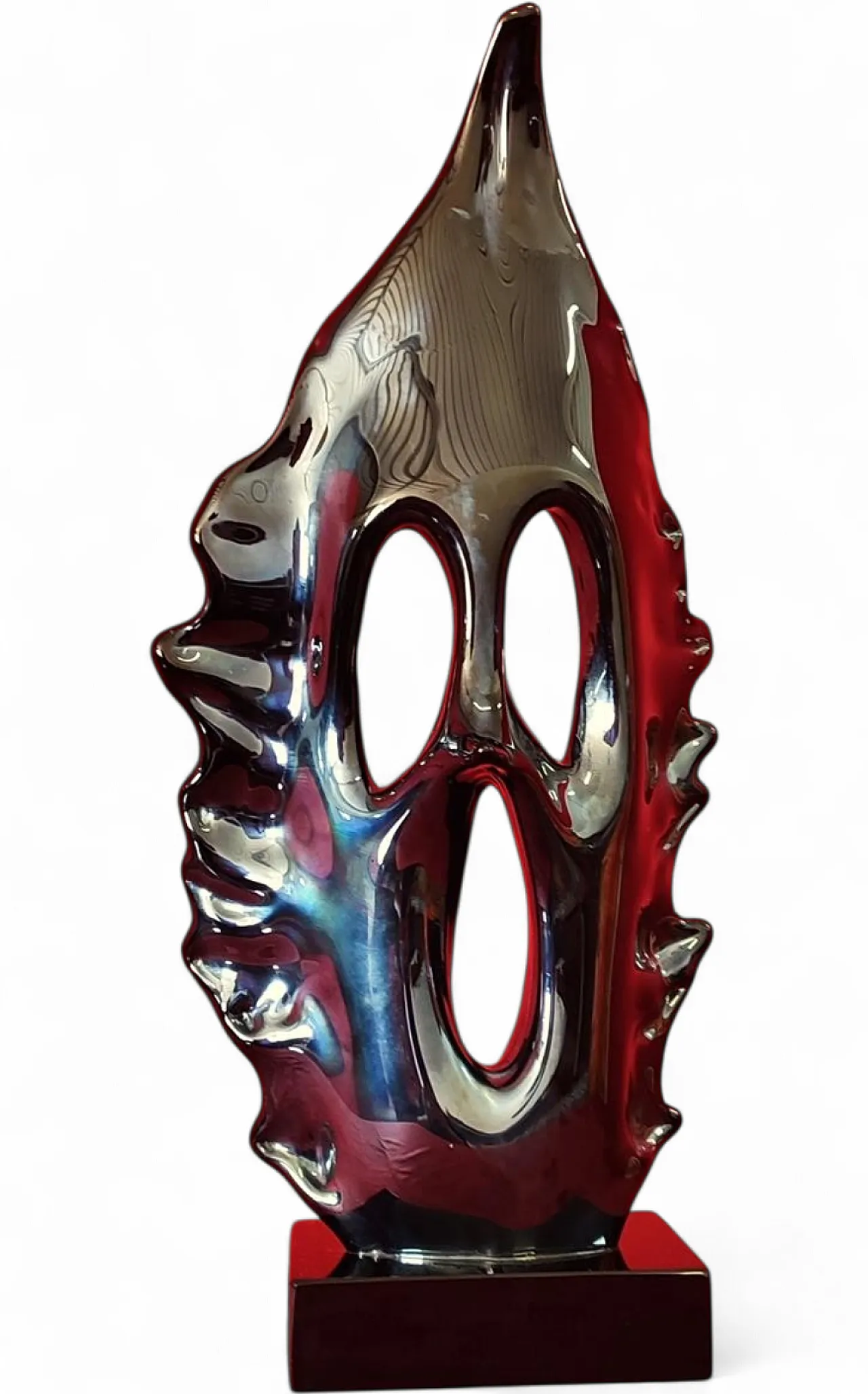 Iridescent black glass sculpture by Sergio Costantini, 20th century 11