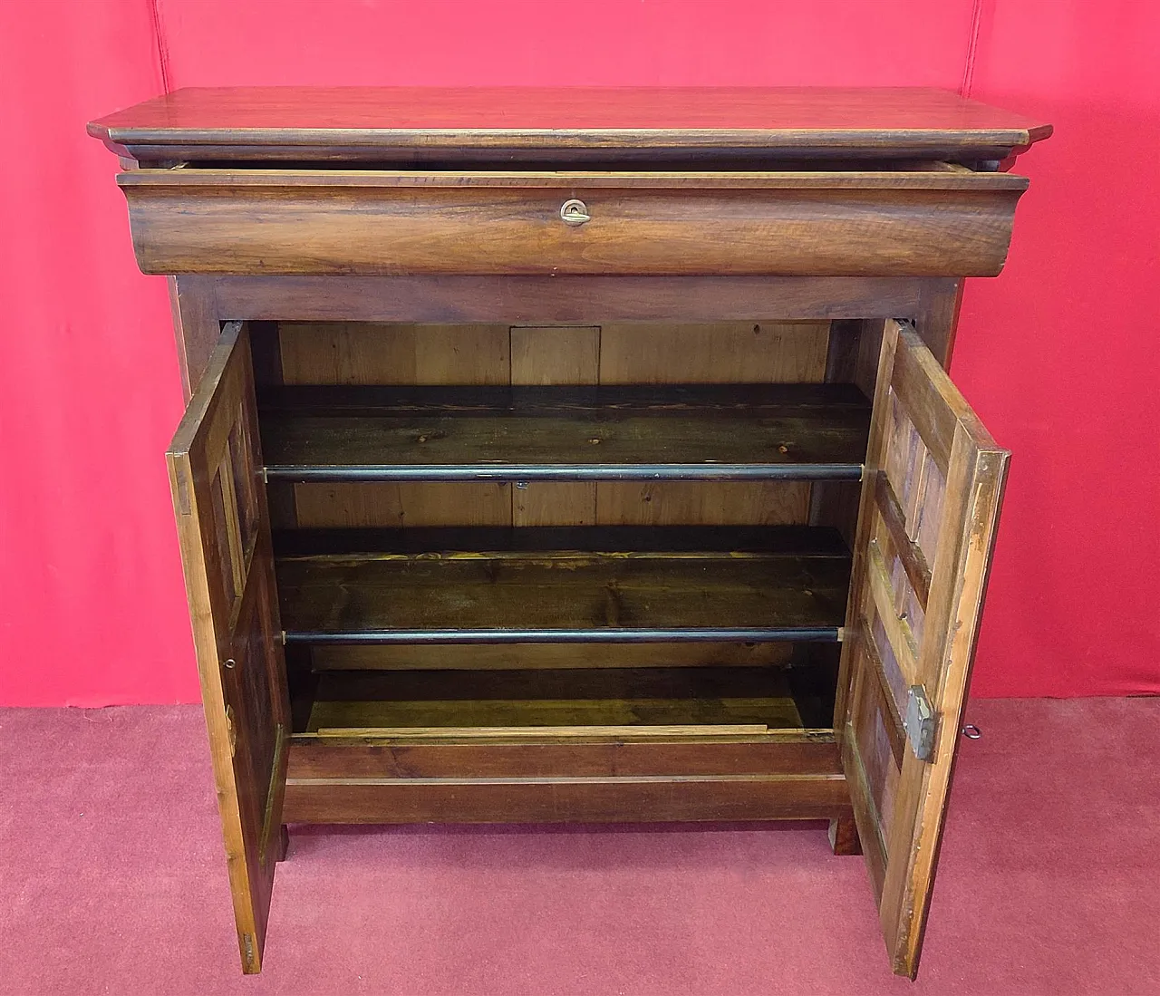 High two-door walnut sideboard, 19th century 5