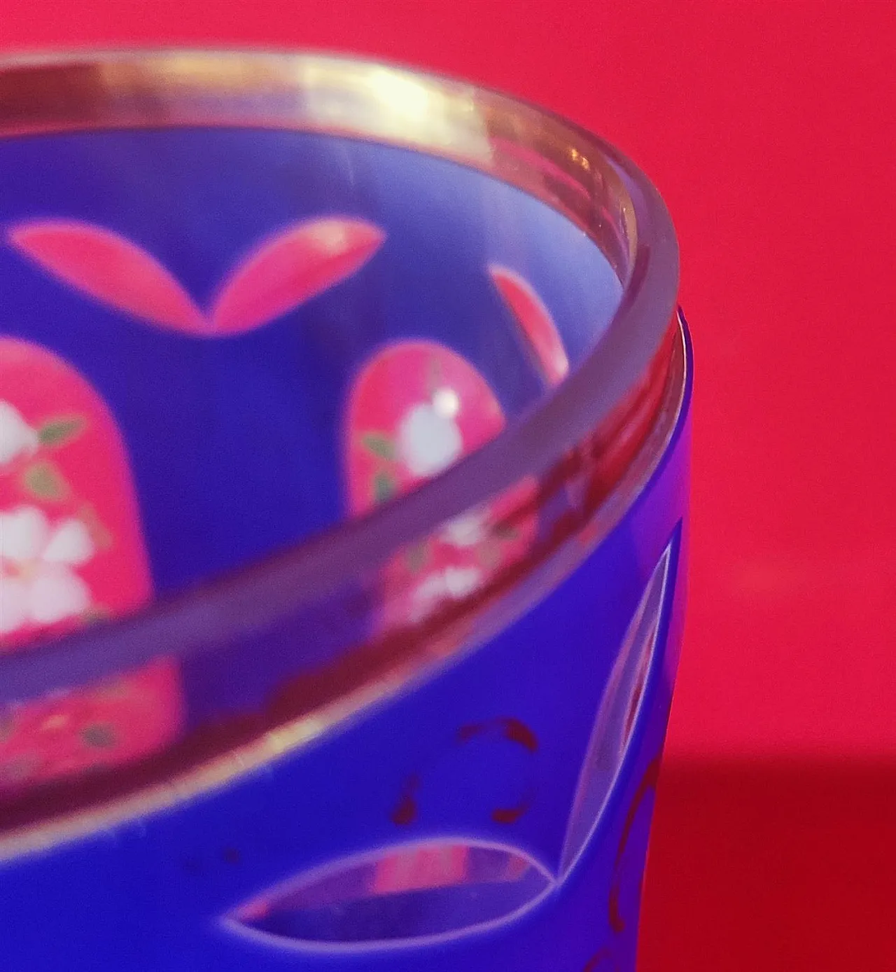 Ground blue glass ceremonial chalice, 20th century 9