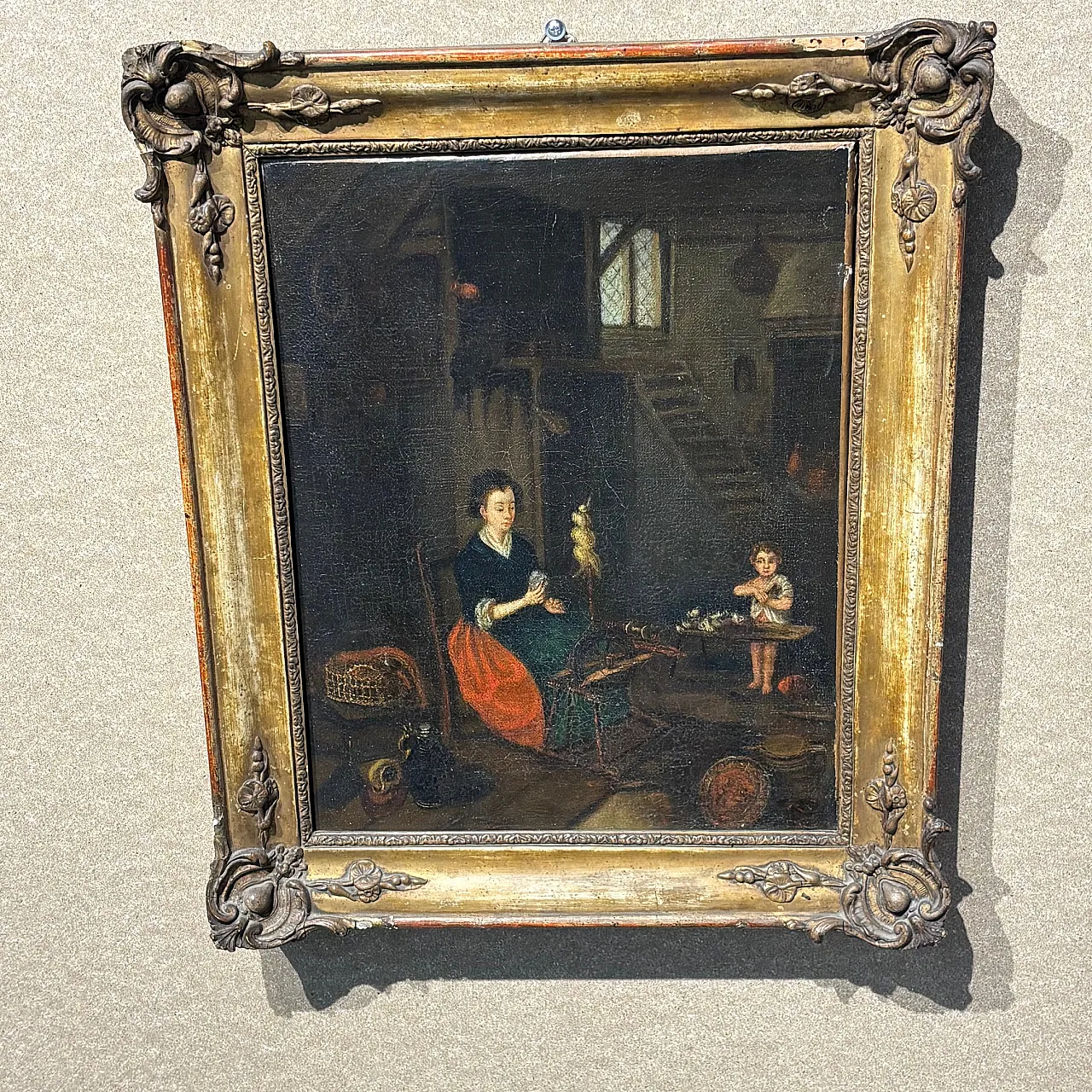 Dipinto scena d’interno, '700 1