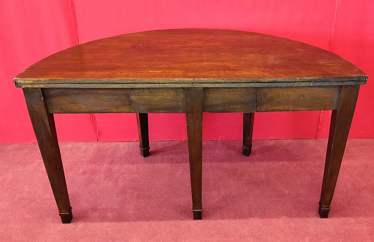 Walnut crescent table, 19th century 8