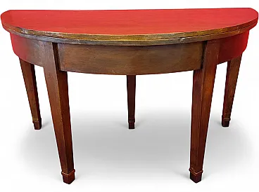Walnut crescent table, 19th century