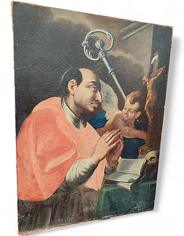 Saint Charles Borromeo, oil on canvas, 18th century