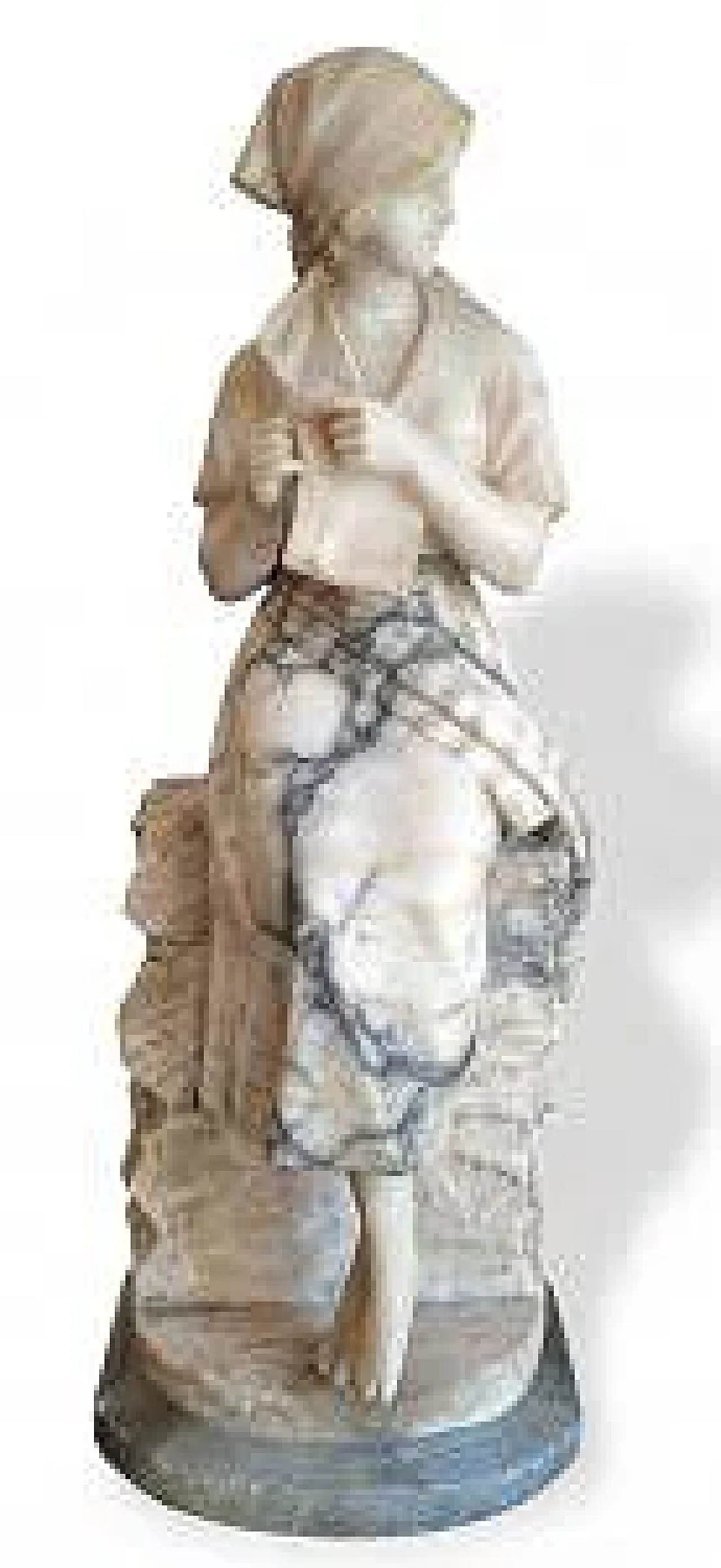 Young boxing embroiderer, alabaster sculpture, early 20th century 2