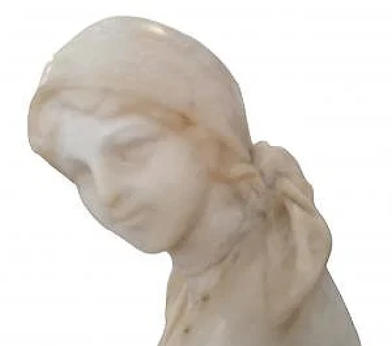 Young boxing embroiderer, alabaster sculpture, early 20th century 5