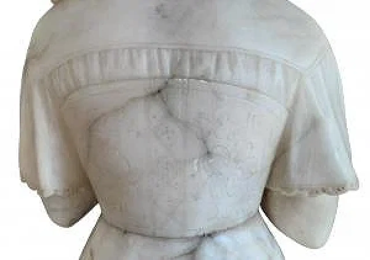 Young boxing embroiderer, alabaster sculpture, early 20th century 7