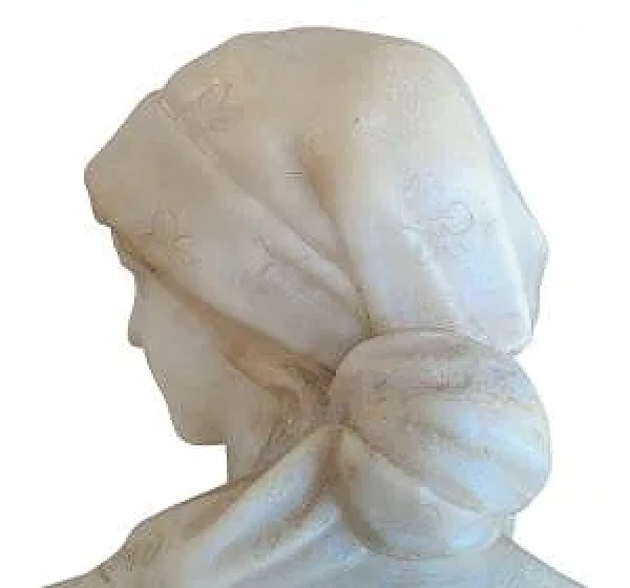 Young boxing embroiderer, alabaster sculpture, early 20th century 8