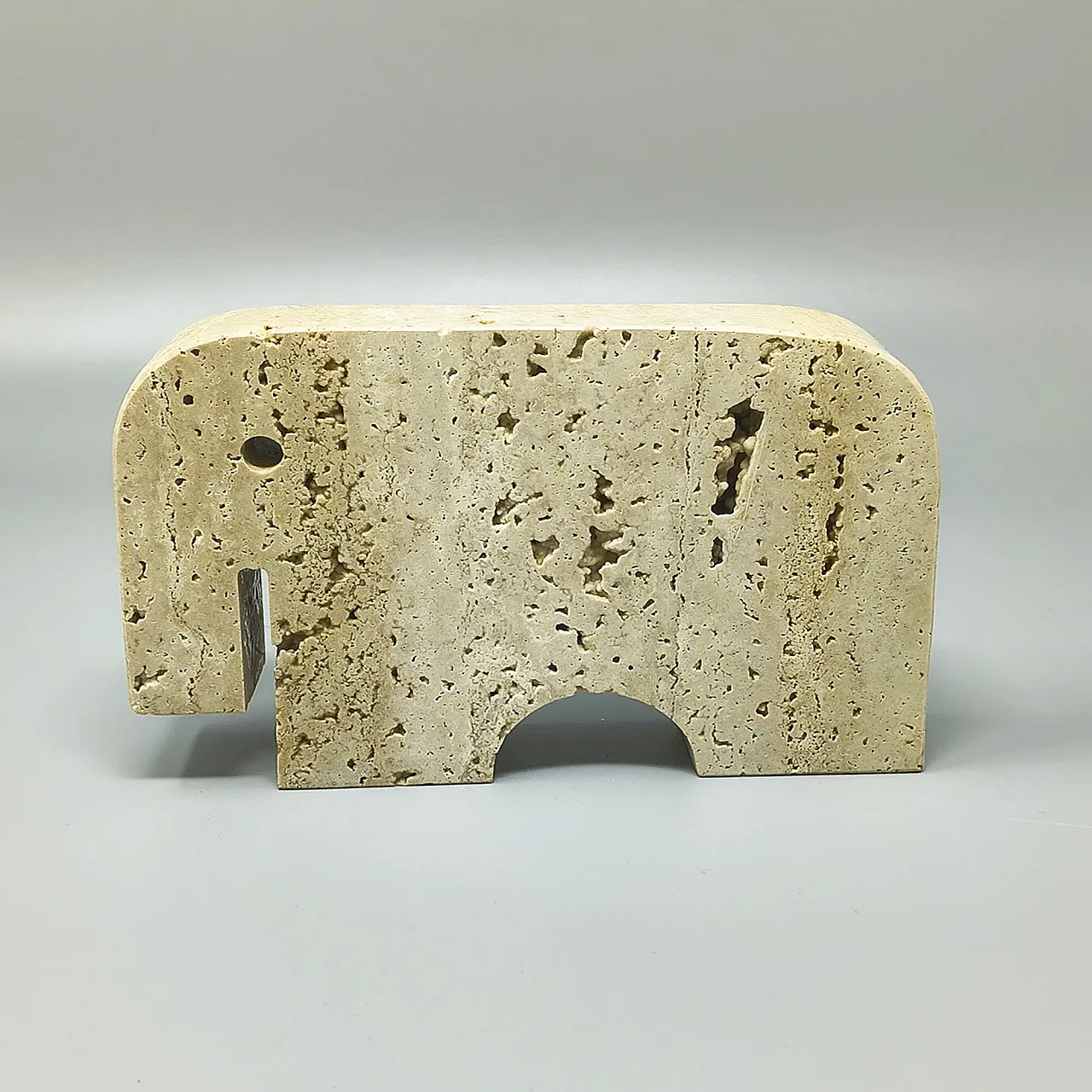 Elefante in travertino di Enzo Mari per F.lli Mannelli, anni '70 3