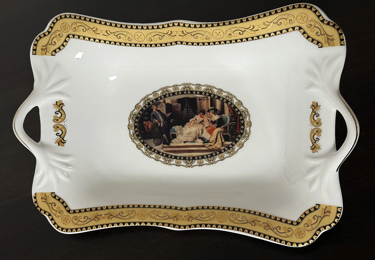 Vassoio Belle Époque in Fine Porcellana, anni '70 4