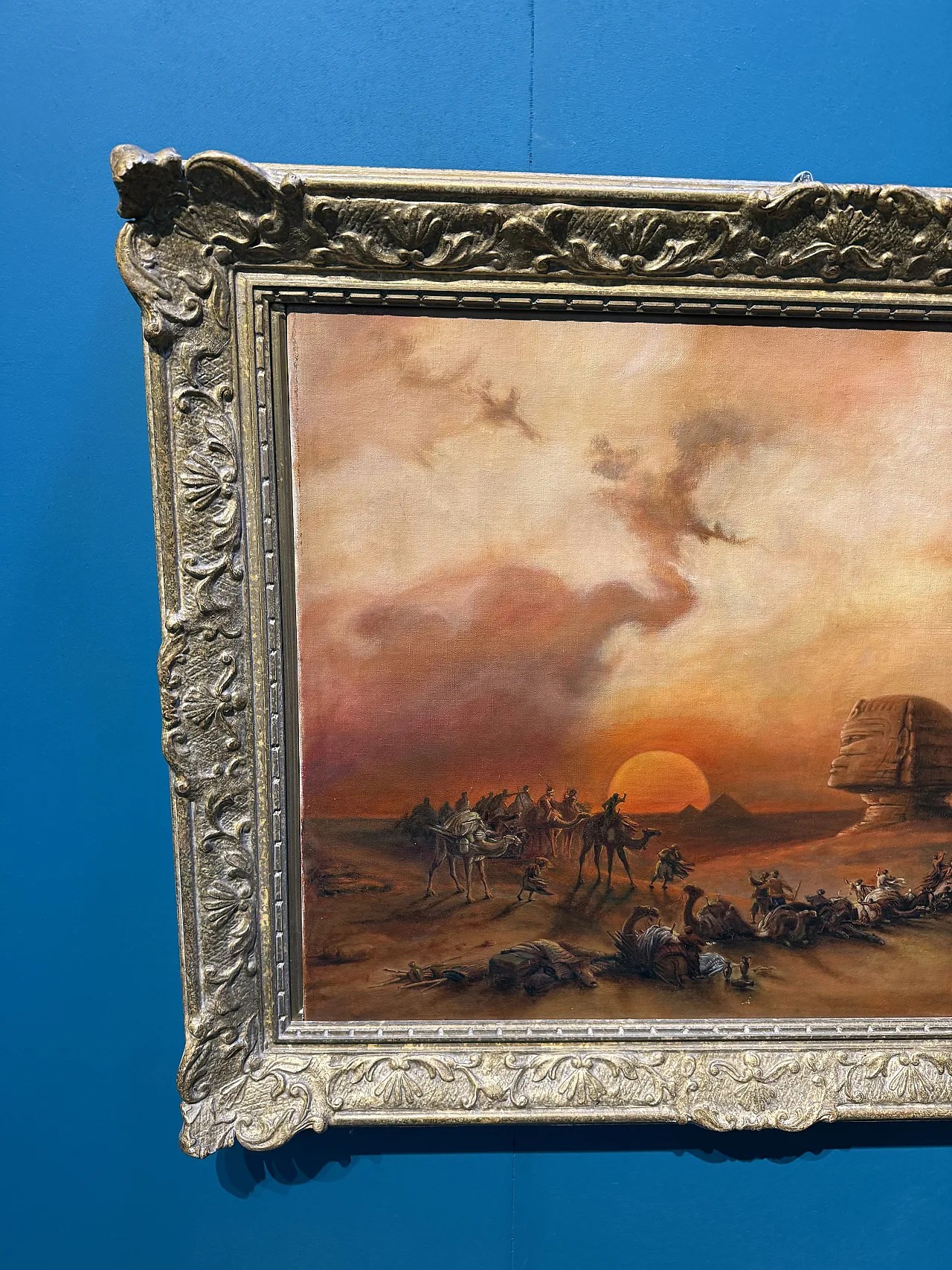 Oil painting on canvas Pyramids and characters orientalist landscape 2