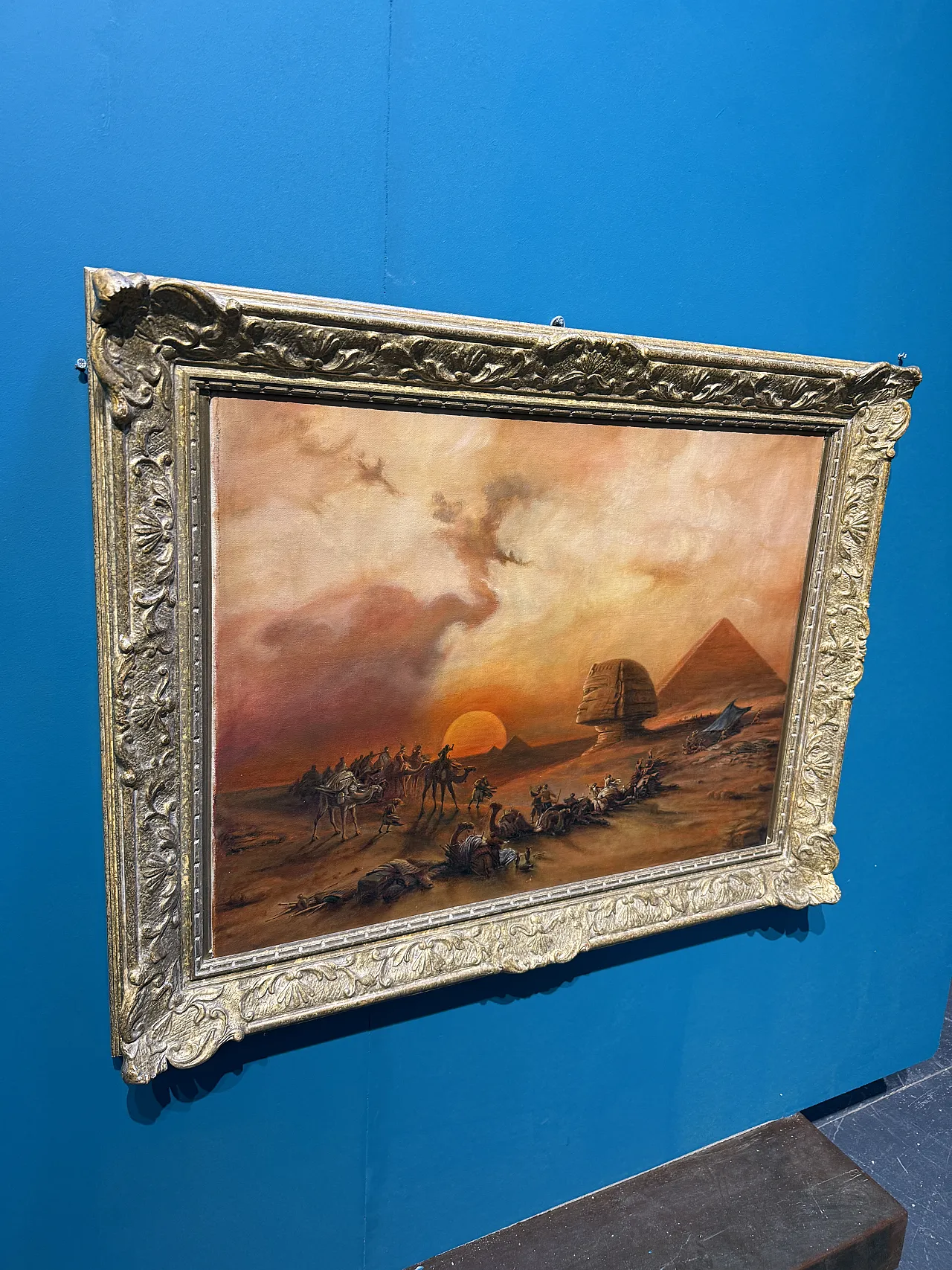 Oil painting on canvas Pyramids and characters orientalist landscape 3