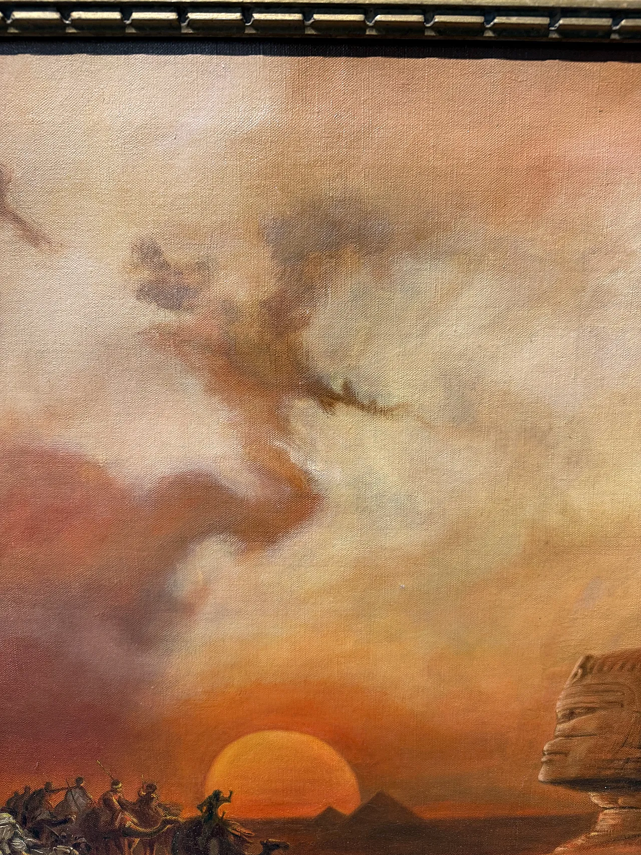 Oil painting on canvas Pyramids and characters orientalist landscape 7