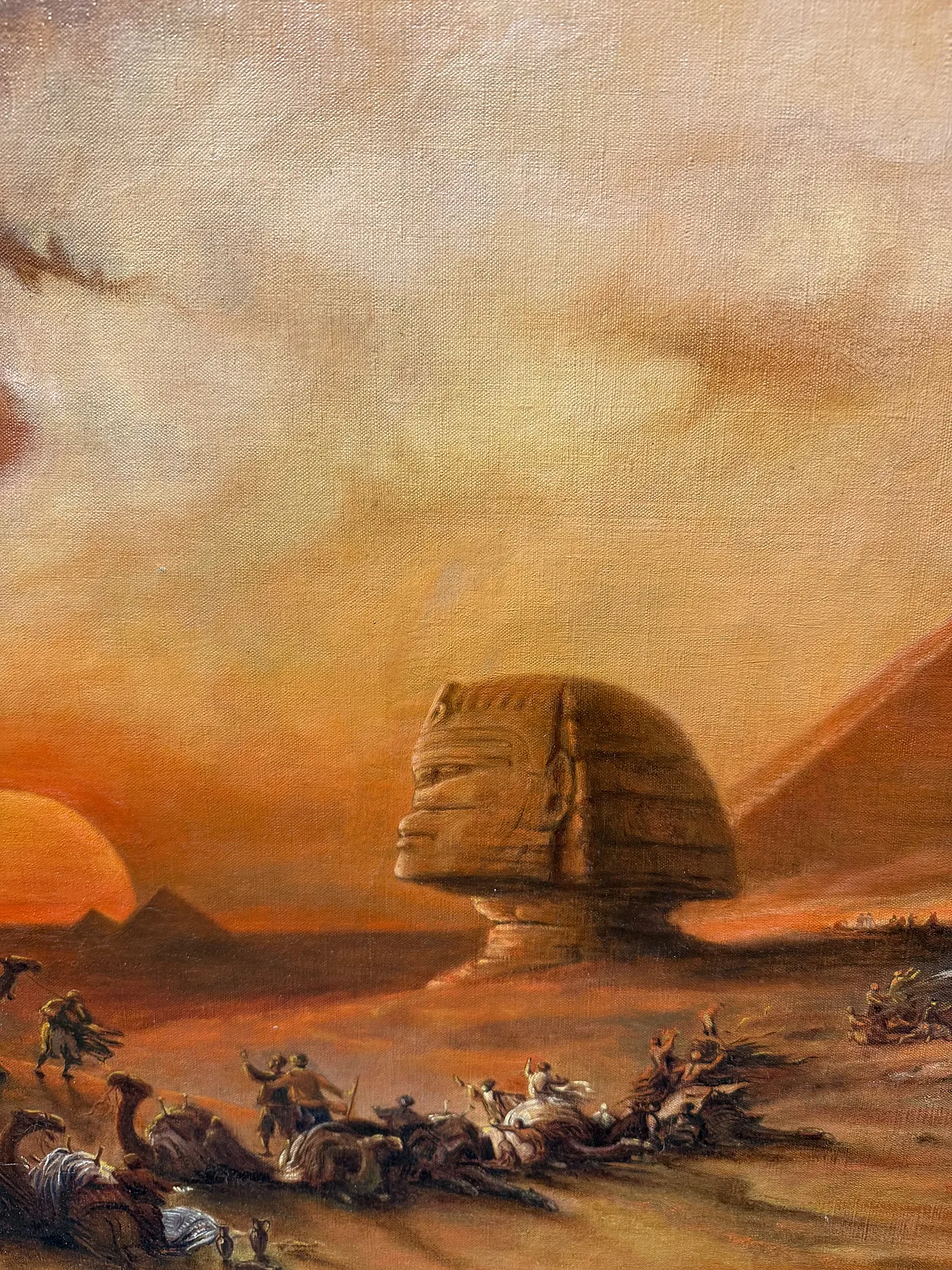 Oil painting on canvas Pyramids and characters orientalist landscape 8