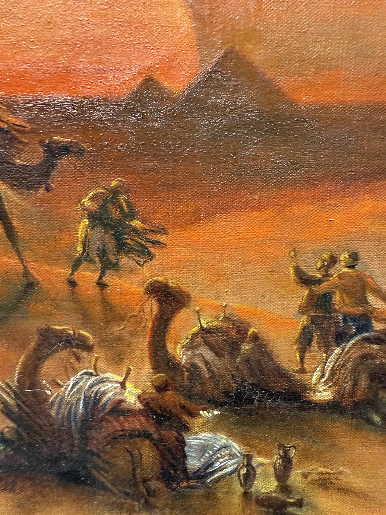 Oil painting on canvas Pyramids and characters orientalist landscape 11
