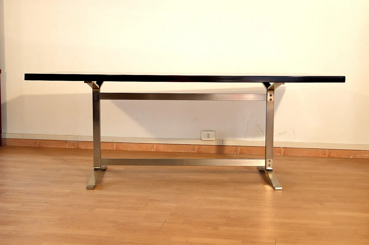 Table in rosewood and steel by Gianni Moscatelli for Formanova, 1960s 2