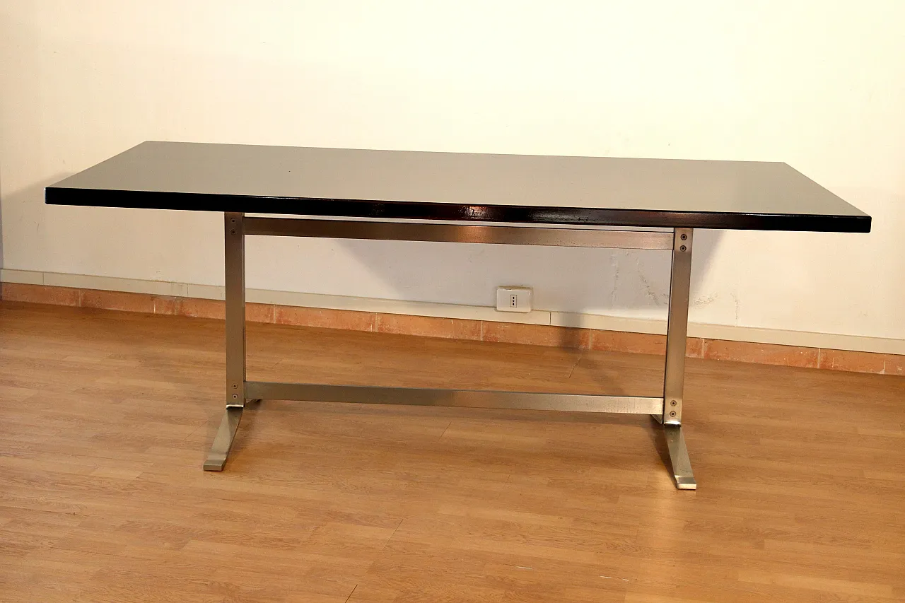 Table in rosewood and steel by Gianni Moscatelli for Formanova, 1960s 3