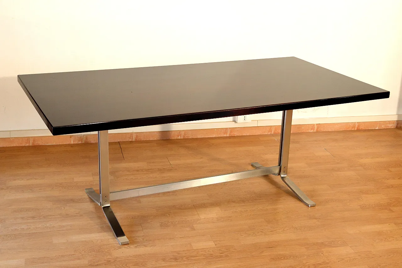 Table in rosewood and steel by Gianni Moscatelli for Formanova, 1960s 4