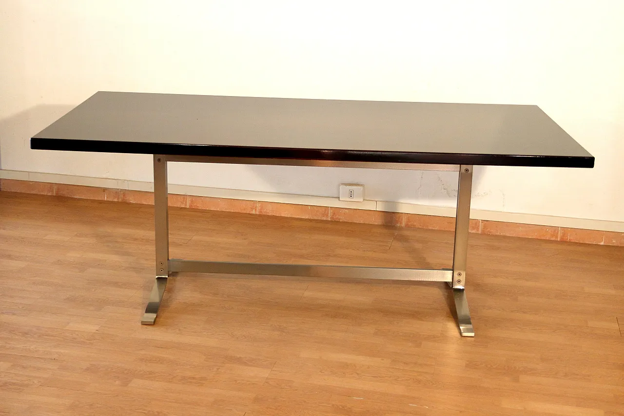 Table in rosewood and steel by Gianni Moscatelli for Formanova, 1960s 5