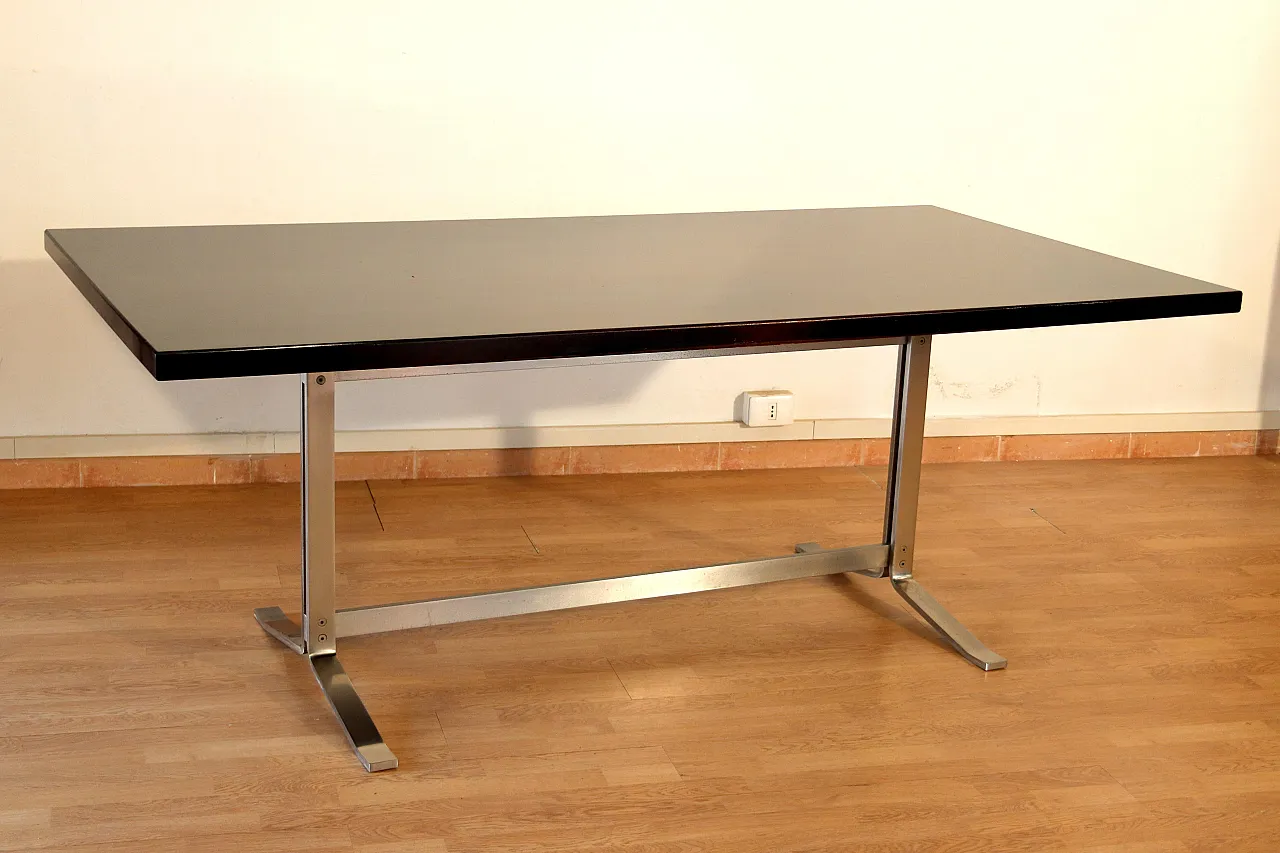 Table in rosewood and steel by Gianni Moscatelli for Formanova, 1960s 6