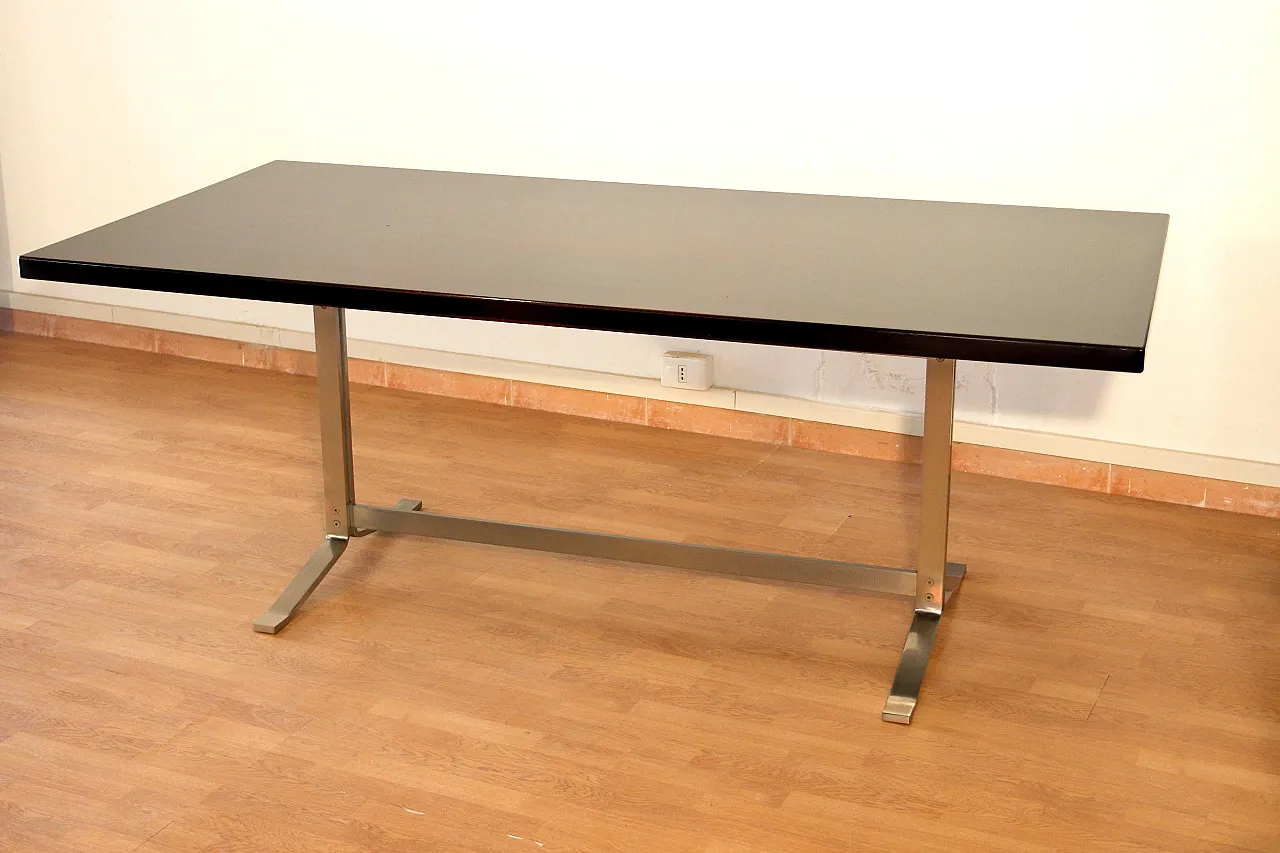 Table in rosewood and steel by Gianni Moscatelli for Formanova, 1960s 7