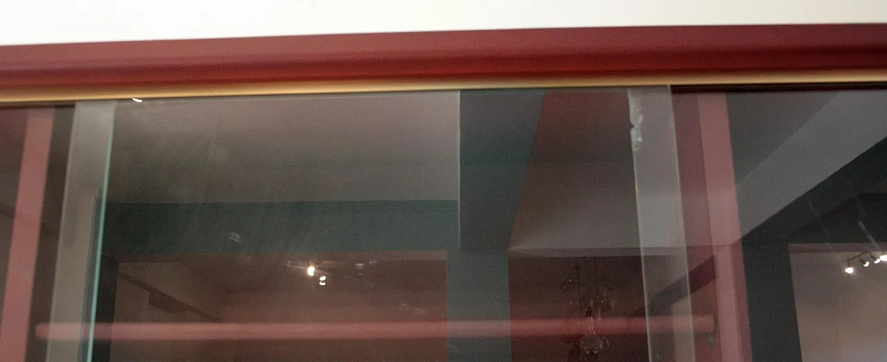 Double-body sideboard in burgundy leather by Umberto Mascagni, 1950s 16