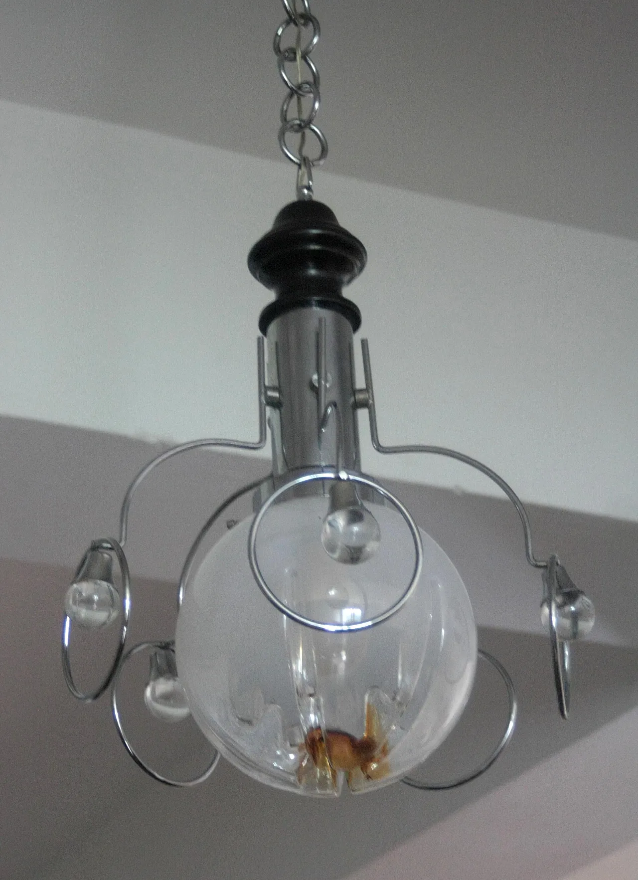 Glasswork chandelier, 1970s 3