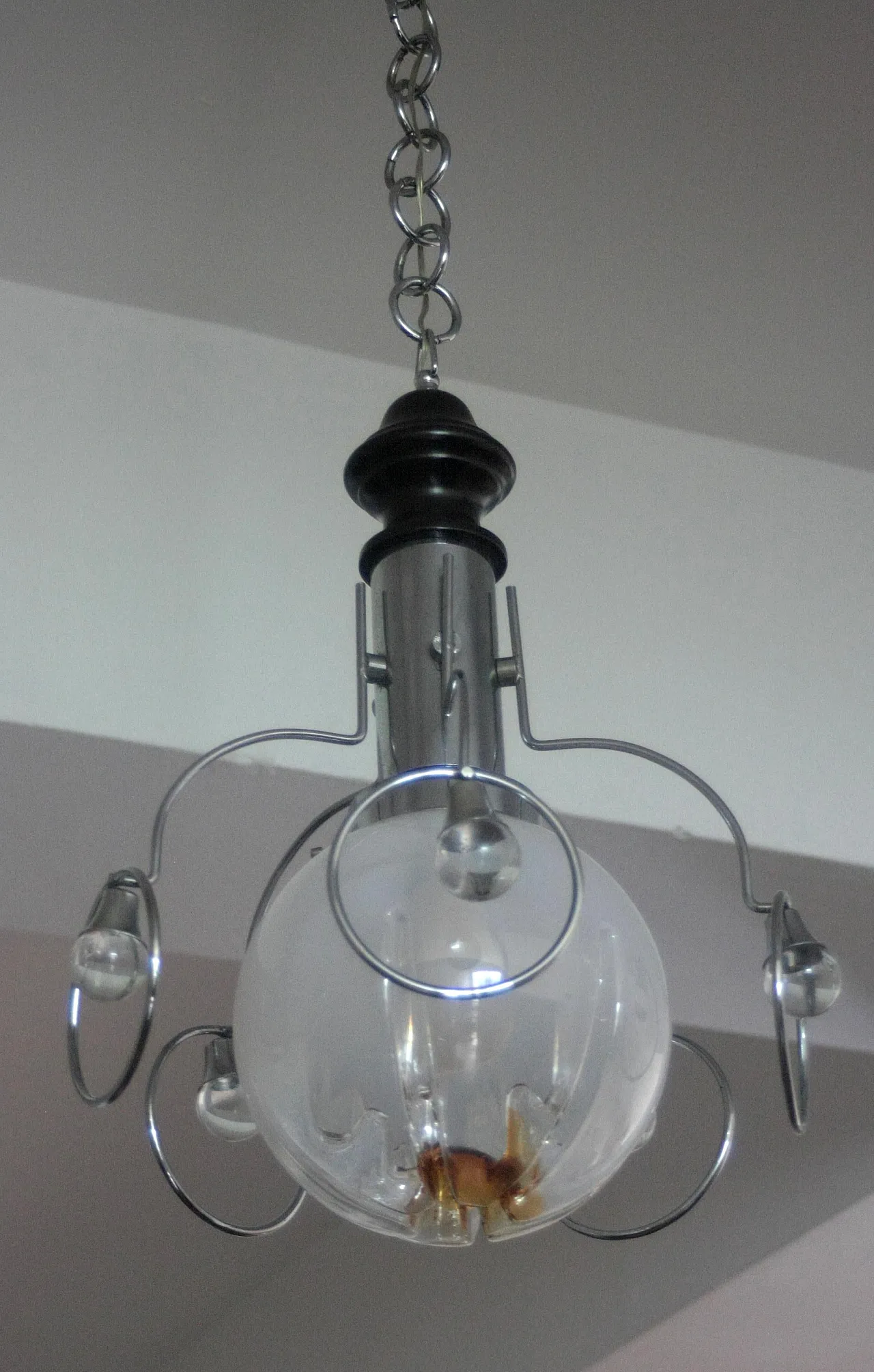 Glasswork chandelier, 1970s 4