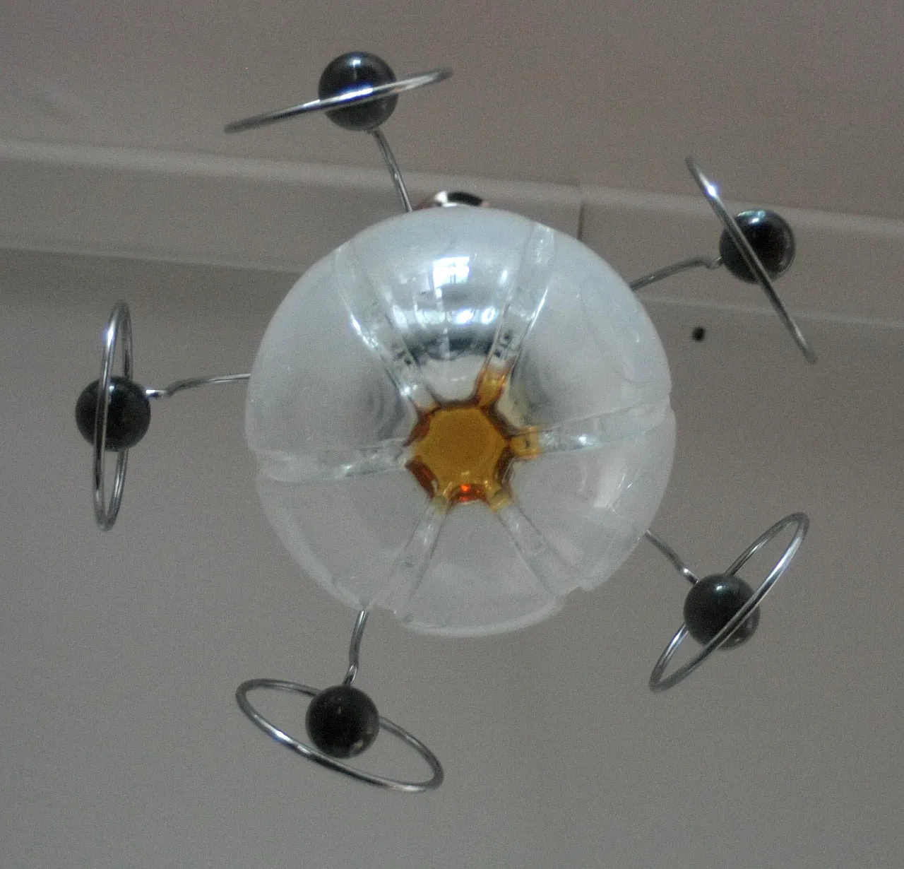Glasswork chandelier, 1970s 5
