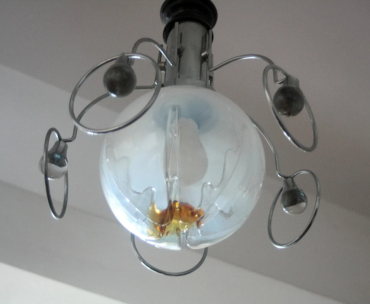 Glasswork chandelier, 1970s 6
