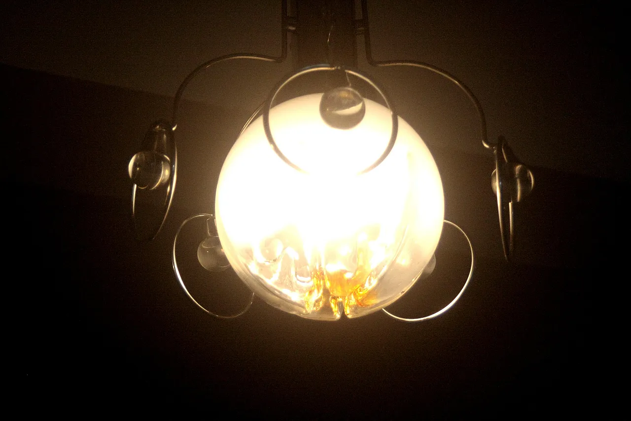 Glasswork chandelier, 1970s 9