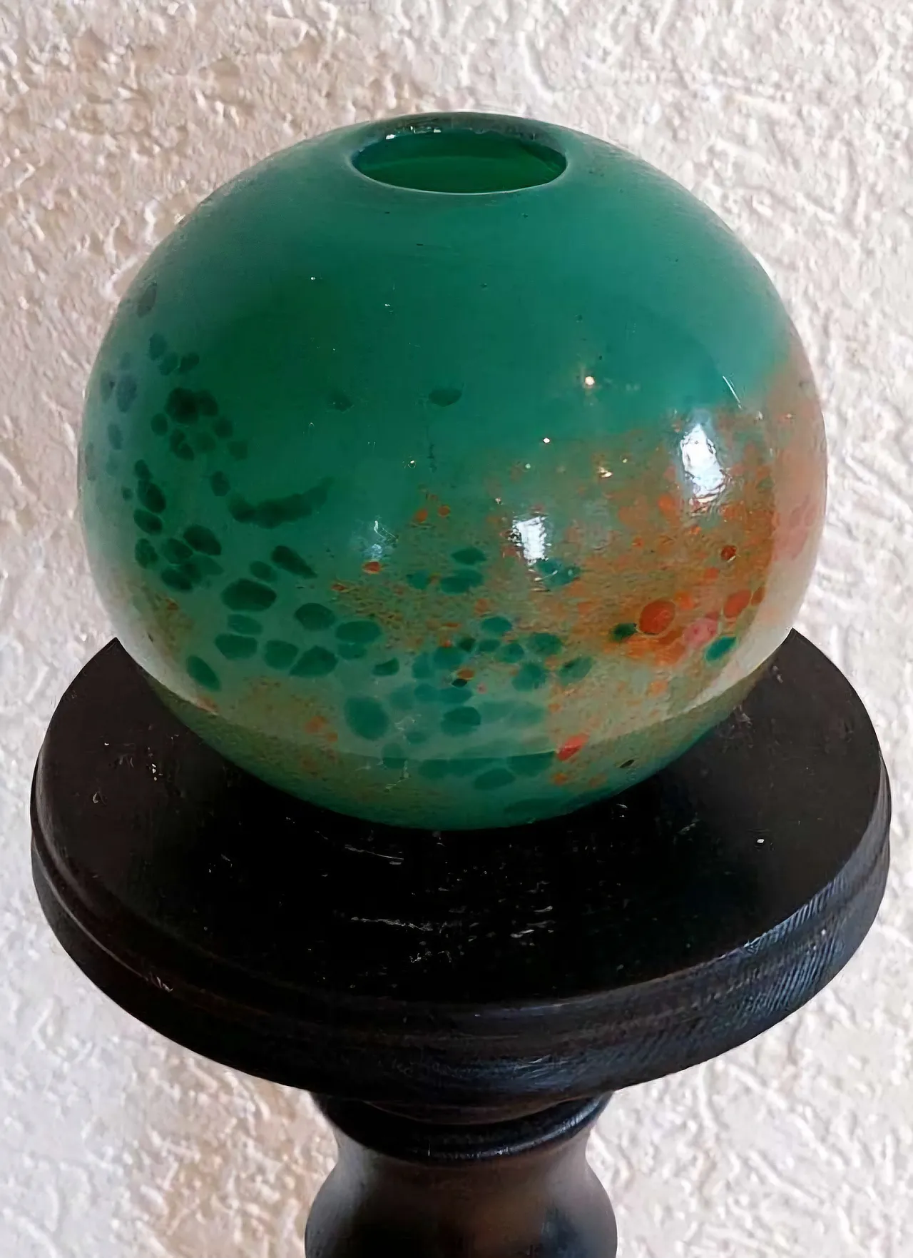 Spherical Vase in Mottled Murano Glass, 1960s 4