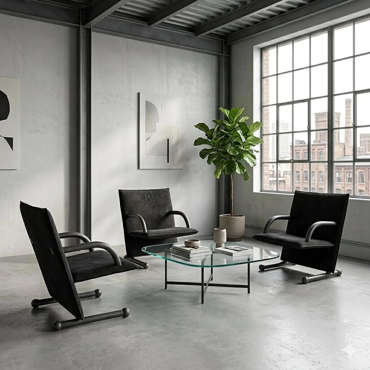 3 T Line armchairs by Burkhard Vogtherr, 20th century 2