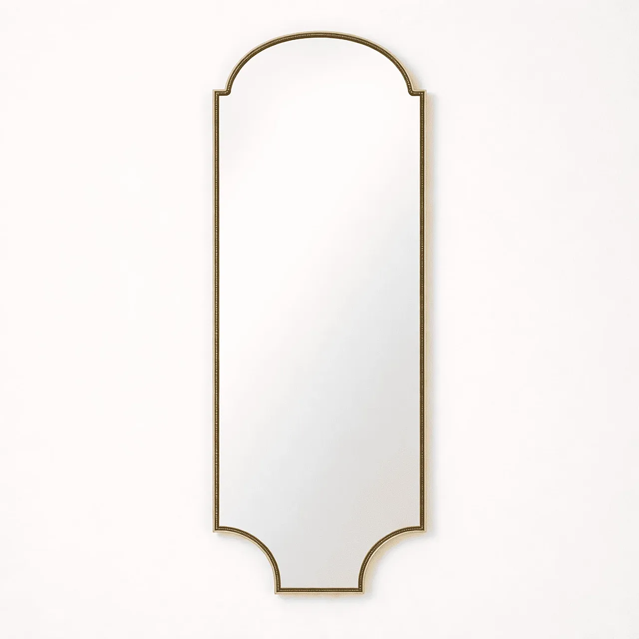 Specchio a scudo gotico Mid-Century Modern in ottone, anni ’60 2