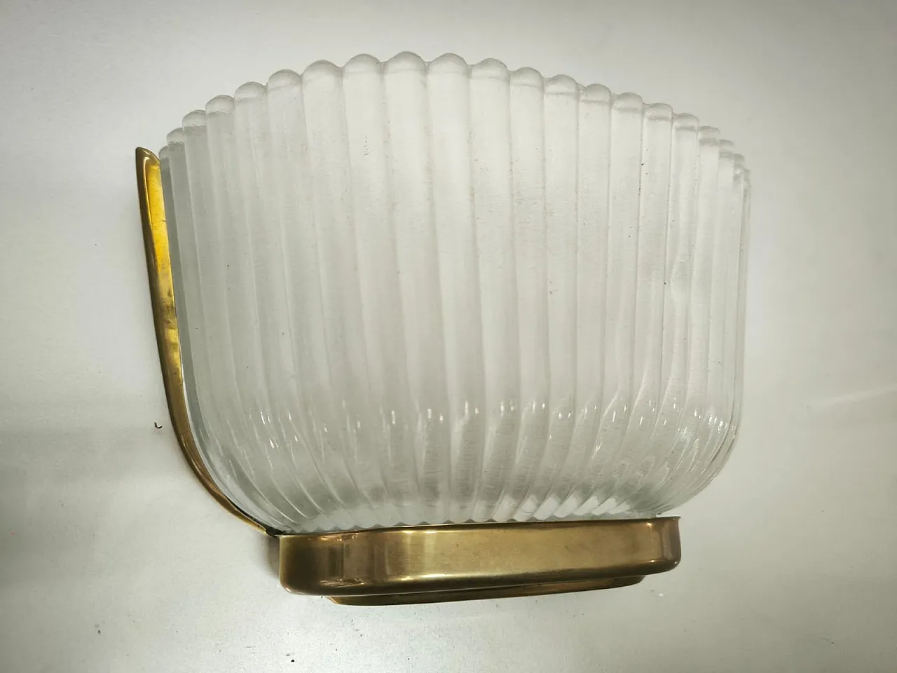Lampada da parete in ottone e vetro di Archimede Seguso, anni '30 5